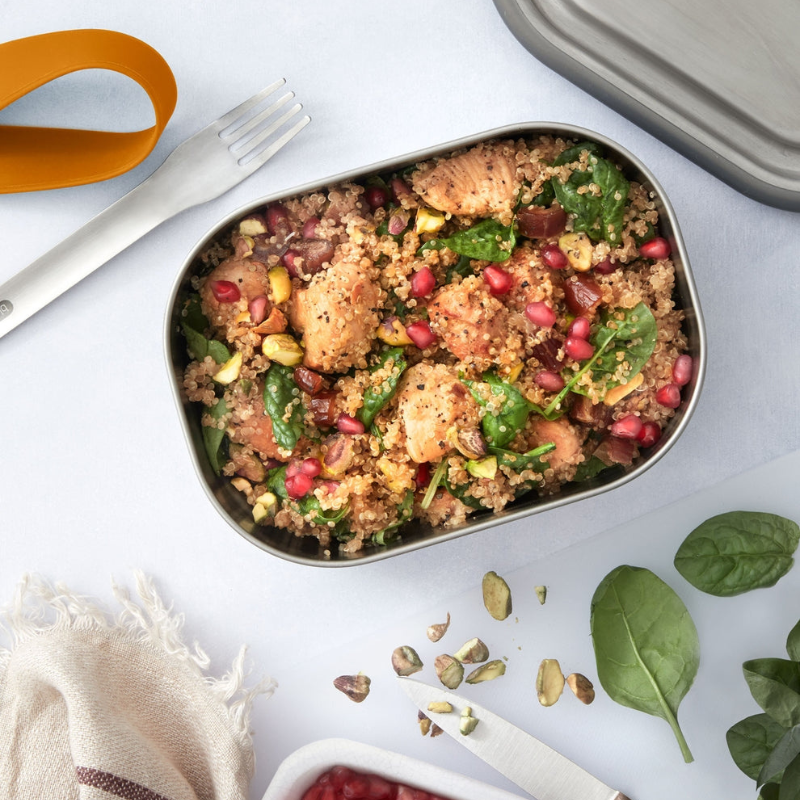Leakproof Stainless Steel Lunch Box with Divider